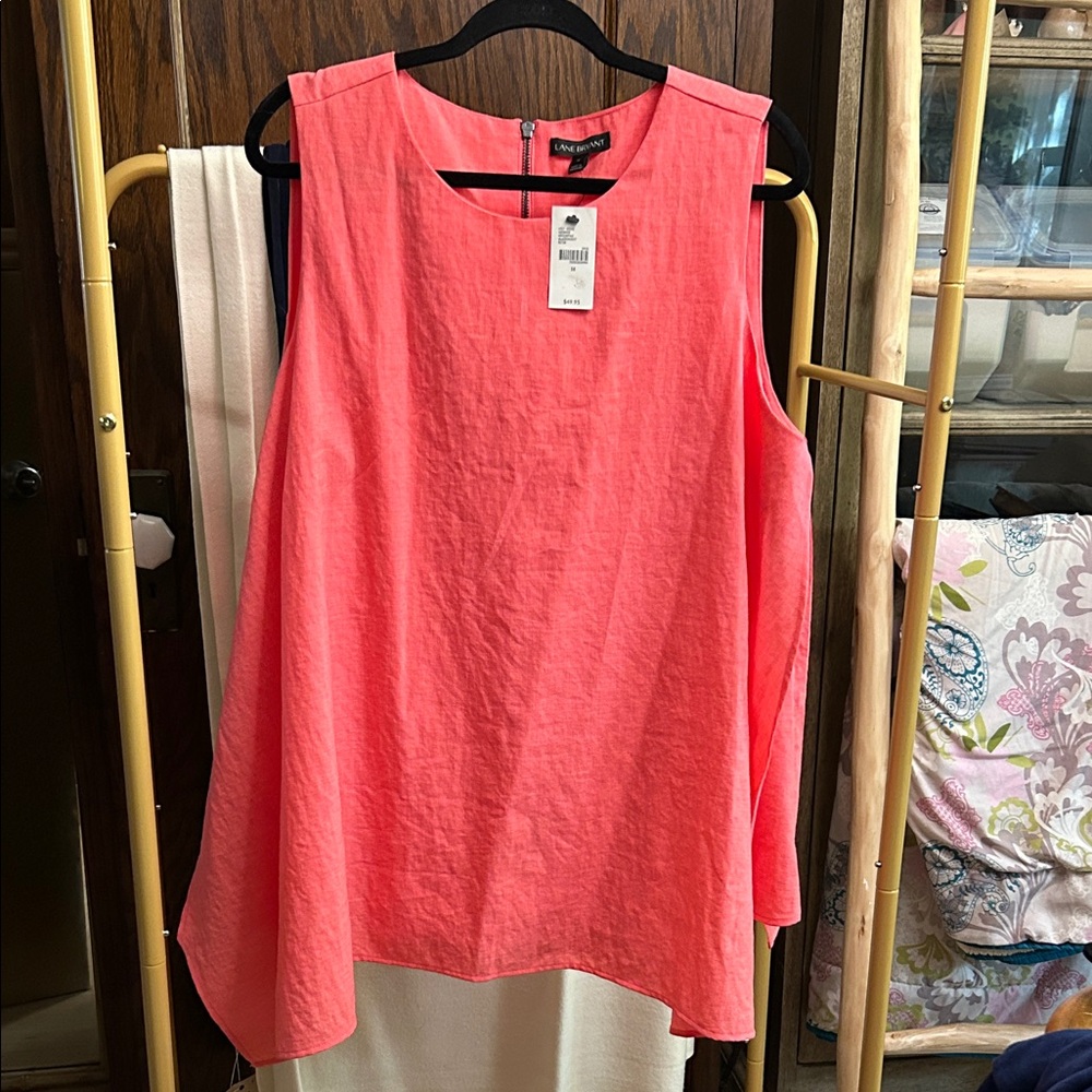 Layne Bryant split top Women's Pink Sleeveless Top